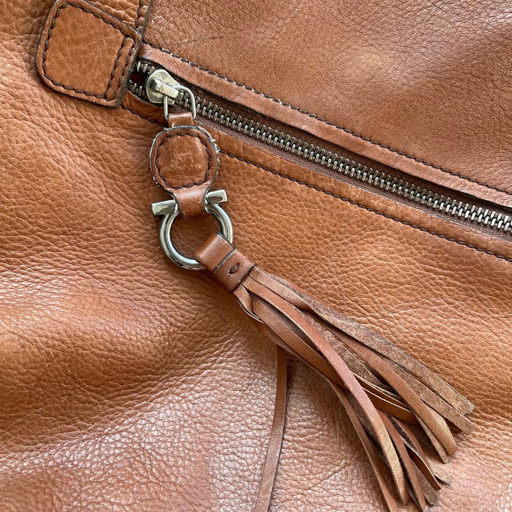 Salvatore Ferragamo Chestnut Brown Leather Hobo with Tassel - Picture 8 of 16